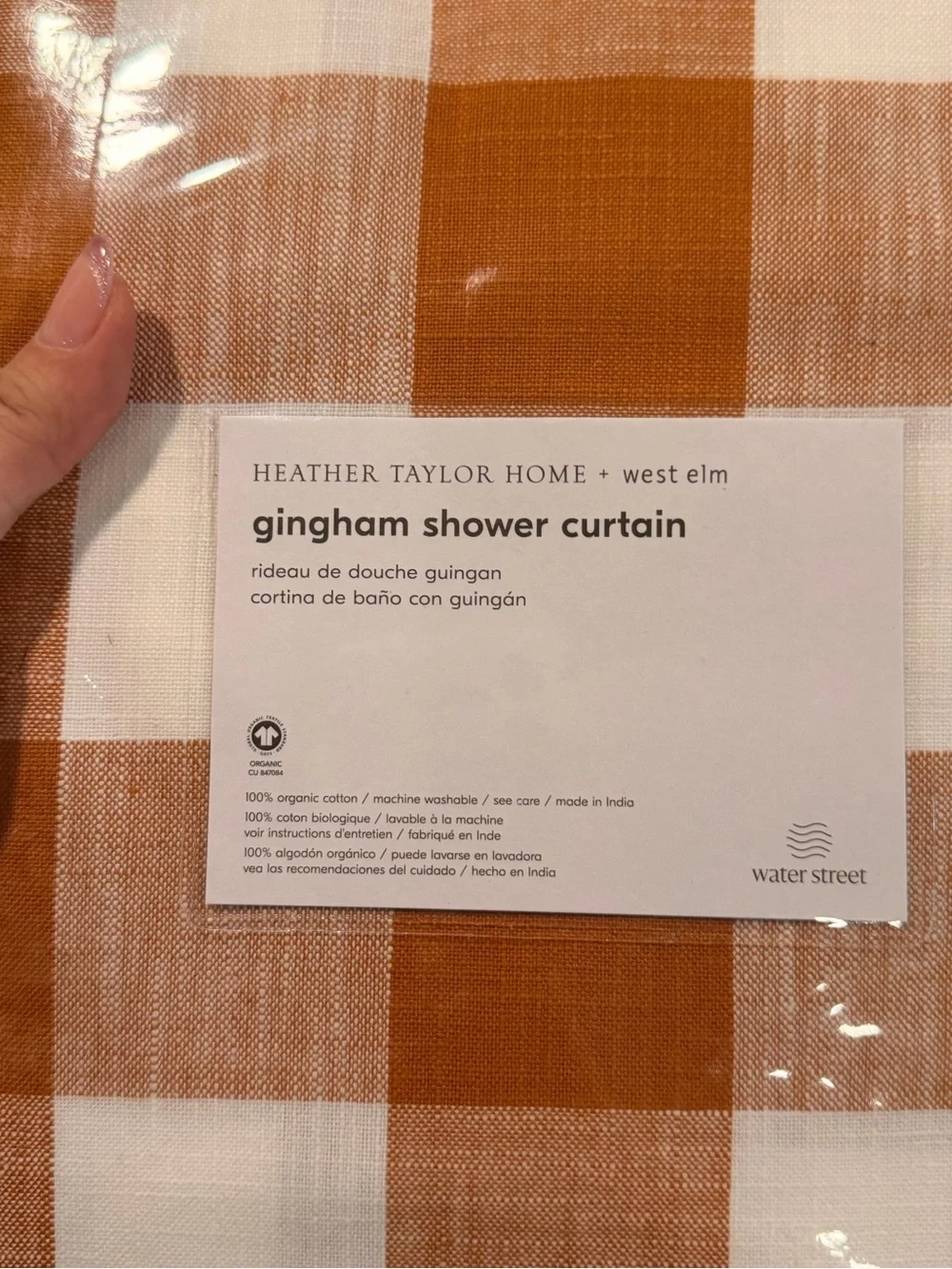 West Elm x Heather Taylor Home Gingham Shower Curtain - check